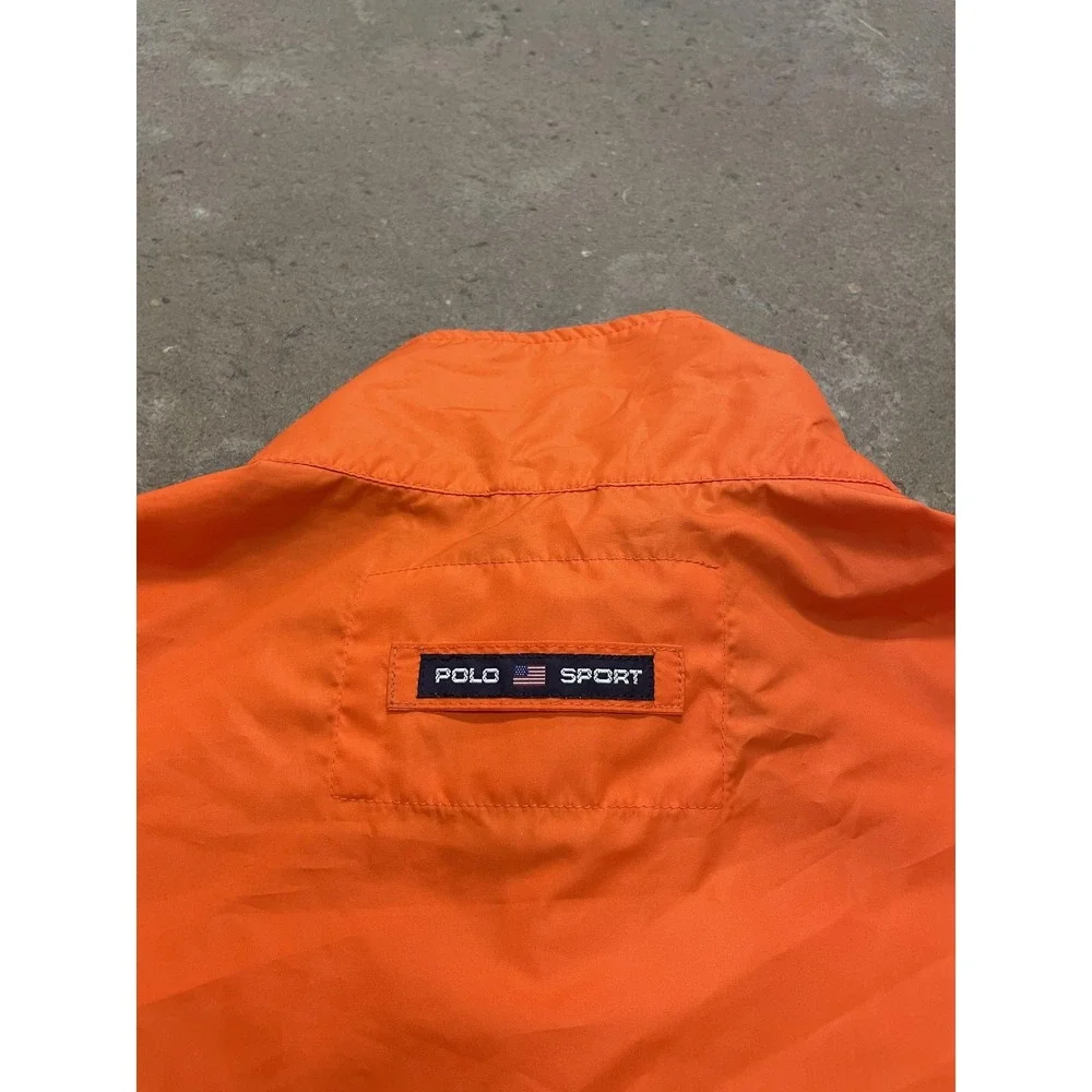 Polo Sport Ralph Lauren Jacket Mens XL‎ Orange Windbreaker Full Zip Lightweight